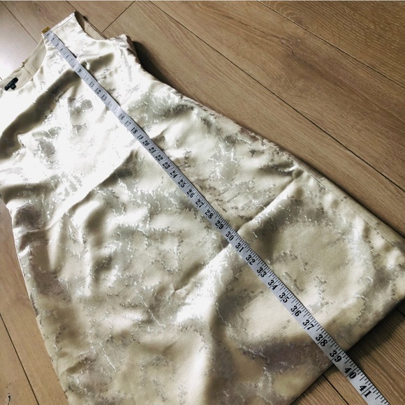 Talbots Silk Blend Metallic Detailed Dress in Cream & Silver Size 10 - Picture 4 of 13